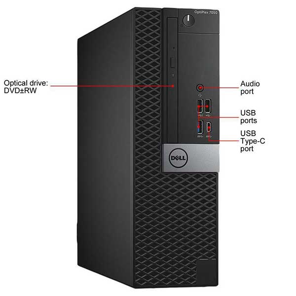 Dell OptiPlex 7050 Intel® Core™ i7 (7th Gen) SFF Desktop - front ports